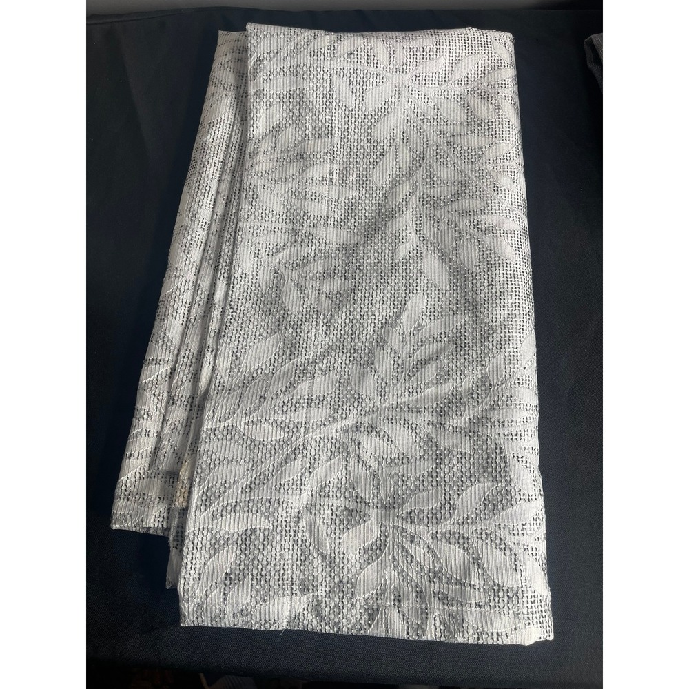 Pair of Mainstays Grey Leaf Textured Curtain Panels 37x84 Window Set‎
